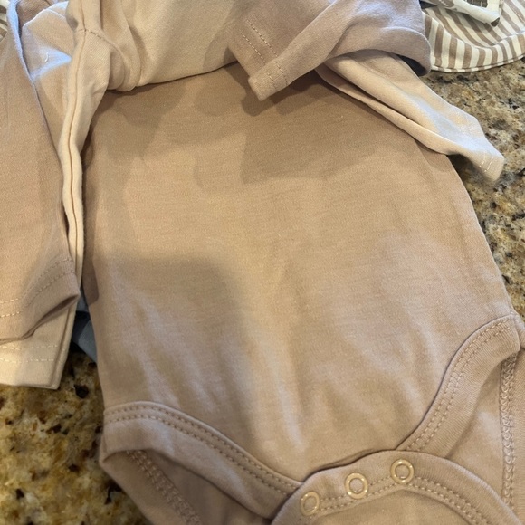chick pea Cream and Tan Football 5 Piece Bodysuit Set Sunday Funday with Dad - Picture 3 of 5